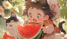 动漫猫的吃瓜图片,动漫猫的趣味瞬间